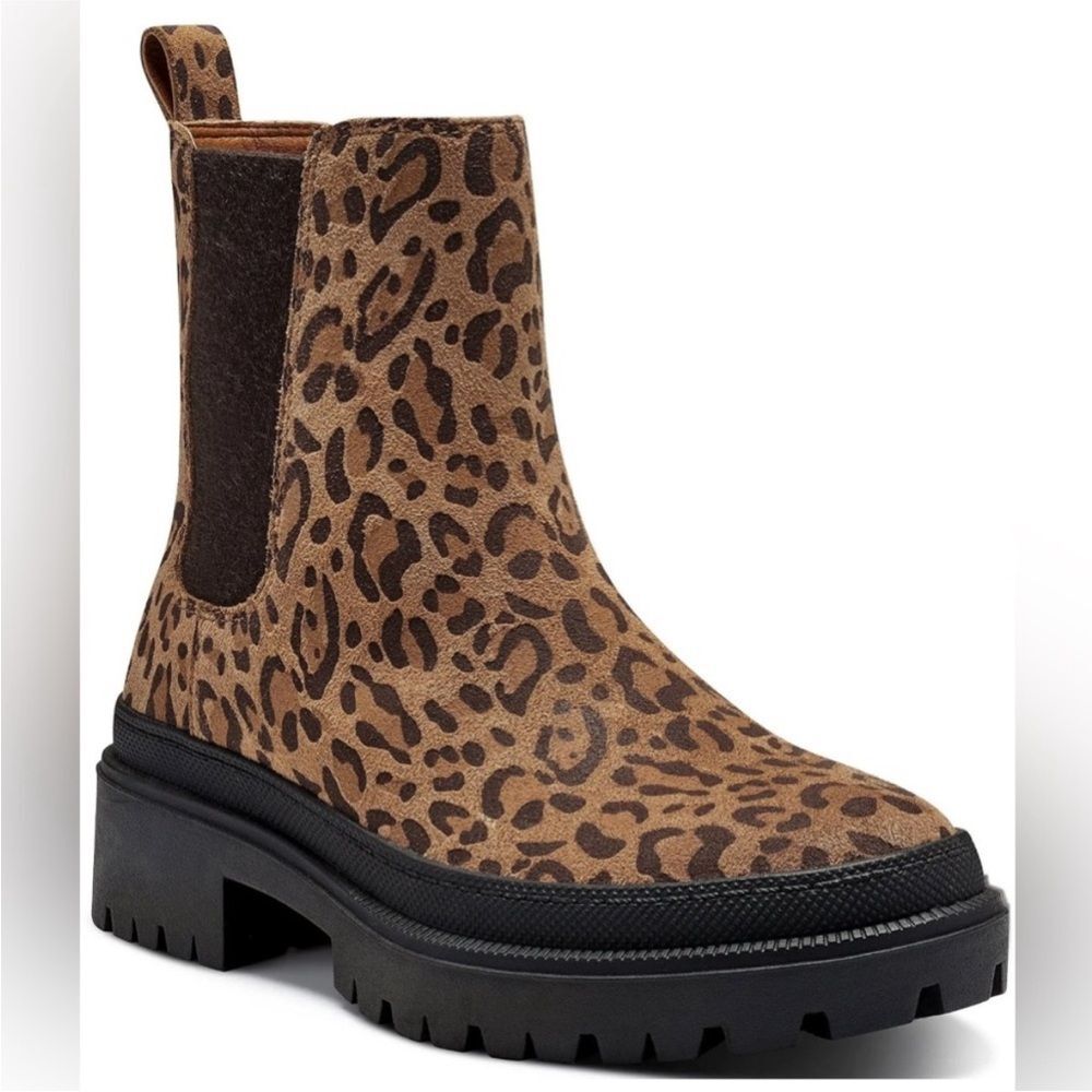 Lucky Brand Brown Leopard Combat Boots